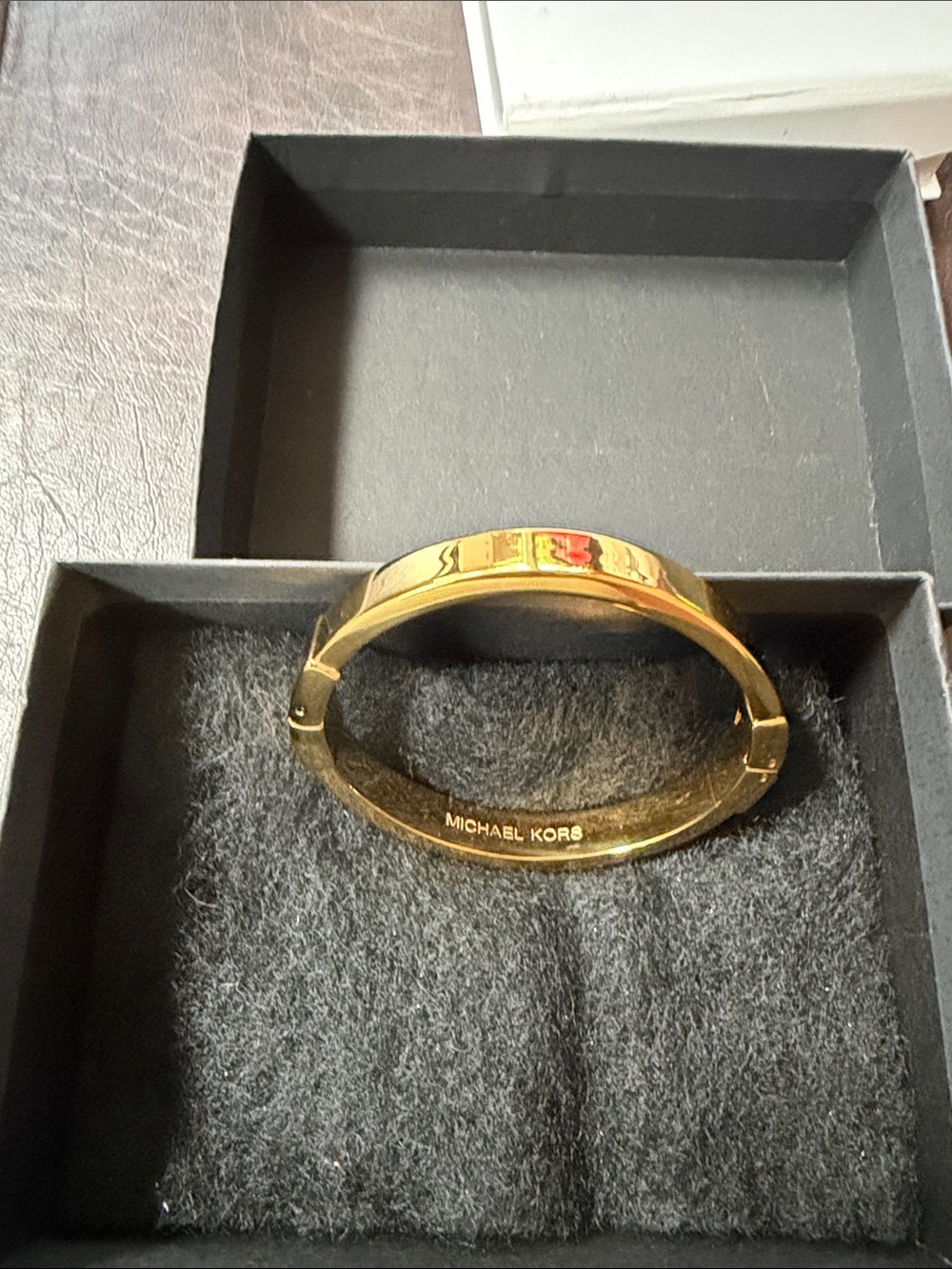 Michael Kors Gold-Tone Hinged Bangle Bracelet